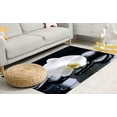thumbnail image 3 of Salon Rug, Orchid Rug, Botanical Rugs, Orchid Rug Modern Rugs, Spa Stones And Orchid Rug, Black and White Rug, Gift Rug, Living Room Rug, 2.3'x3.3' - 70x110 cm, 3 of 8