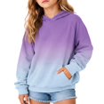 thumbnail image 3 of Resicozy Hoodies For Teen Girls Long Sleeve Gradient Color Cute Hoodie with Pocket Lightweight Y2k Comfy Oversized Hooded Sweatshirt 3-15 Years Sky Blue 120, 3 of 6