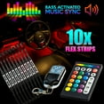 thumbnail image 2 of Krator 18 Color 10pcs RGB Motorcycle ATV Flexible Strip LED Light Lamp NEON Remote Kit Compatible with Suzuki ALT 50 125 185 3x6 Trailbuddy, 2 of 4