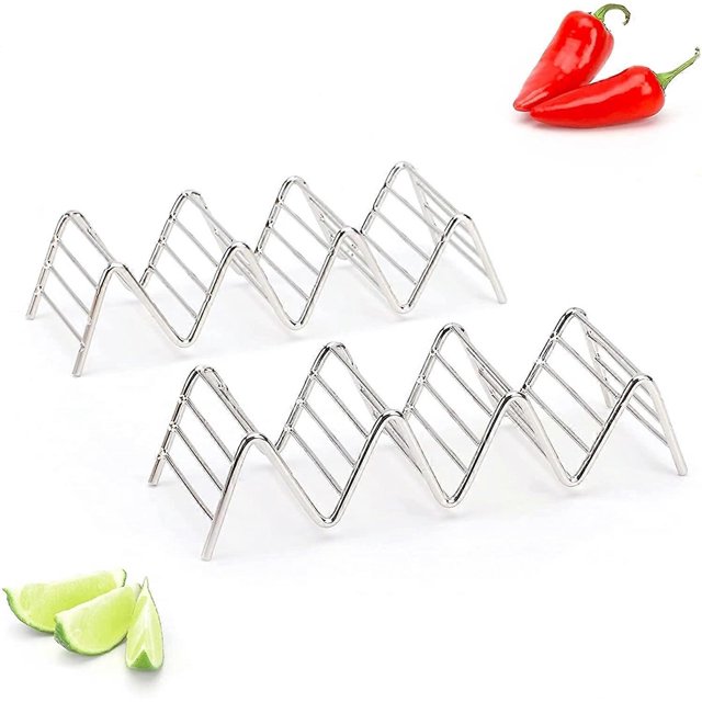 KAIYANG Rejillas apilables de acero inoxidable Cada rejilla tiene capacidad para 3 o 4 tortillas duras o blandas - 2 piezas