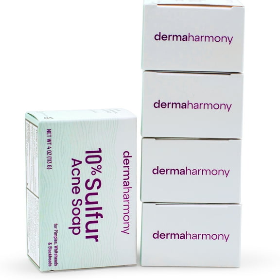 DermaHarmony 10% Sulfur Bar Soap - 4 oz each - (5 Bars)