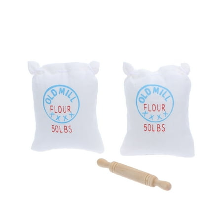 

1 Set of Miniature Flour Sack Toys Mini Kitchen Furnishings Mini Photography Props for Home