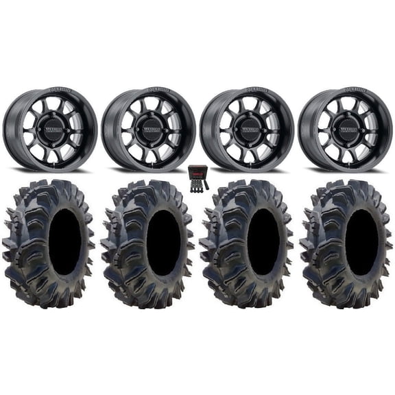 Method 409 15" Black (4 3) Wheels 34" Terminator Tires Can-Am Commander Maverick Renegade Outlander Defender