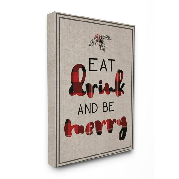 The Stupell Home Decor Collection Eat Drink and Be Merry Typography Wall Art
