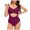 Wine, variant on WREESH Womens One Piece Swimsuit Cutout Solid Color Swim Suits Halter Neck Strappy Back-Beautiful Pleated Belly Cover Slim Swimsuit Sleeveless Bathing Suits Hot Pink