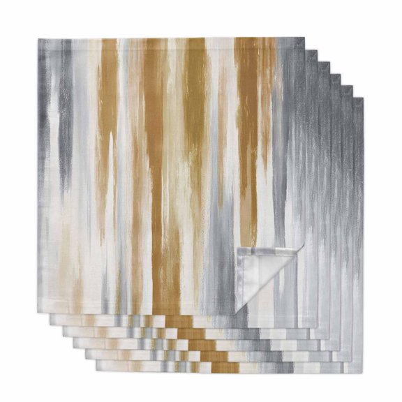 Brown Gray Cloth Napkins, Vintage Abstract White Ombre Texture Washable and Reusable Dinner Napkins Set of 6, Table Napkin for Kitchen Party Birthday Wedding Hotel Housewarming 20"x20"
