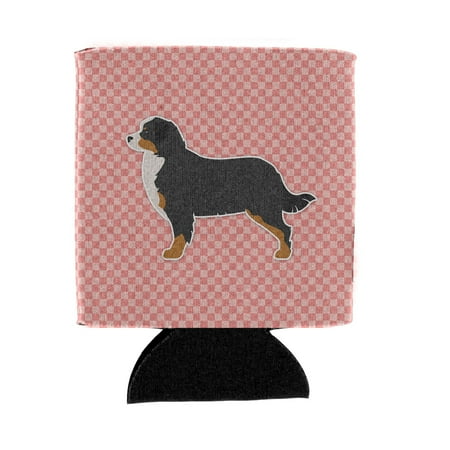 

Carolines Treasures BB3619CC Bernese Mountain Dog Checkerboard Pink Can or Bottle Hugger Can Hugger multicolor
