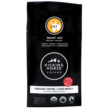 Kicking Horse Coffee, Smart Ass Ground Coffee, Medium Roast, 10