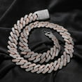 thumbnail image 3 of 20mm Miami Prong Cuban Chain Necklace 3 Rows Micro Pave Iced Out Round Cubic Zirconia Link Fashion Hip Hop Jewelry for Gift SH, 3 of 6