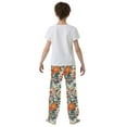 thumbnail image 5 of FORMRS Kids Pajama Pants with Pockets Size 13-14Y Boys Lounge Sleep Bottoms, Orange Japanese Flowers Pattern, 5 of 8
