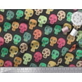 thumbnail image 3 of Soimoi Black Cotton Duck Fabric Tribal Skull Printed Fabric 1 Yard 42 Inch Wide, 3 of 3