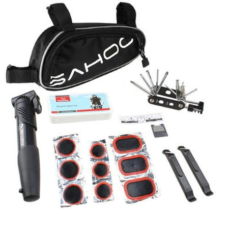 Sahoo Bicycle Bike Tyre 14 in 1 Multi-use Repair Tools Kits Bag with Mini