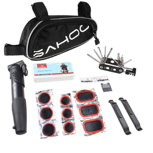 Cycling Bike Bicycle Tire Tyre Pump Repair Patch Multi-use Tools Kit 16 In 1 Bag