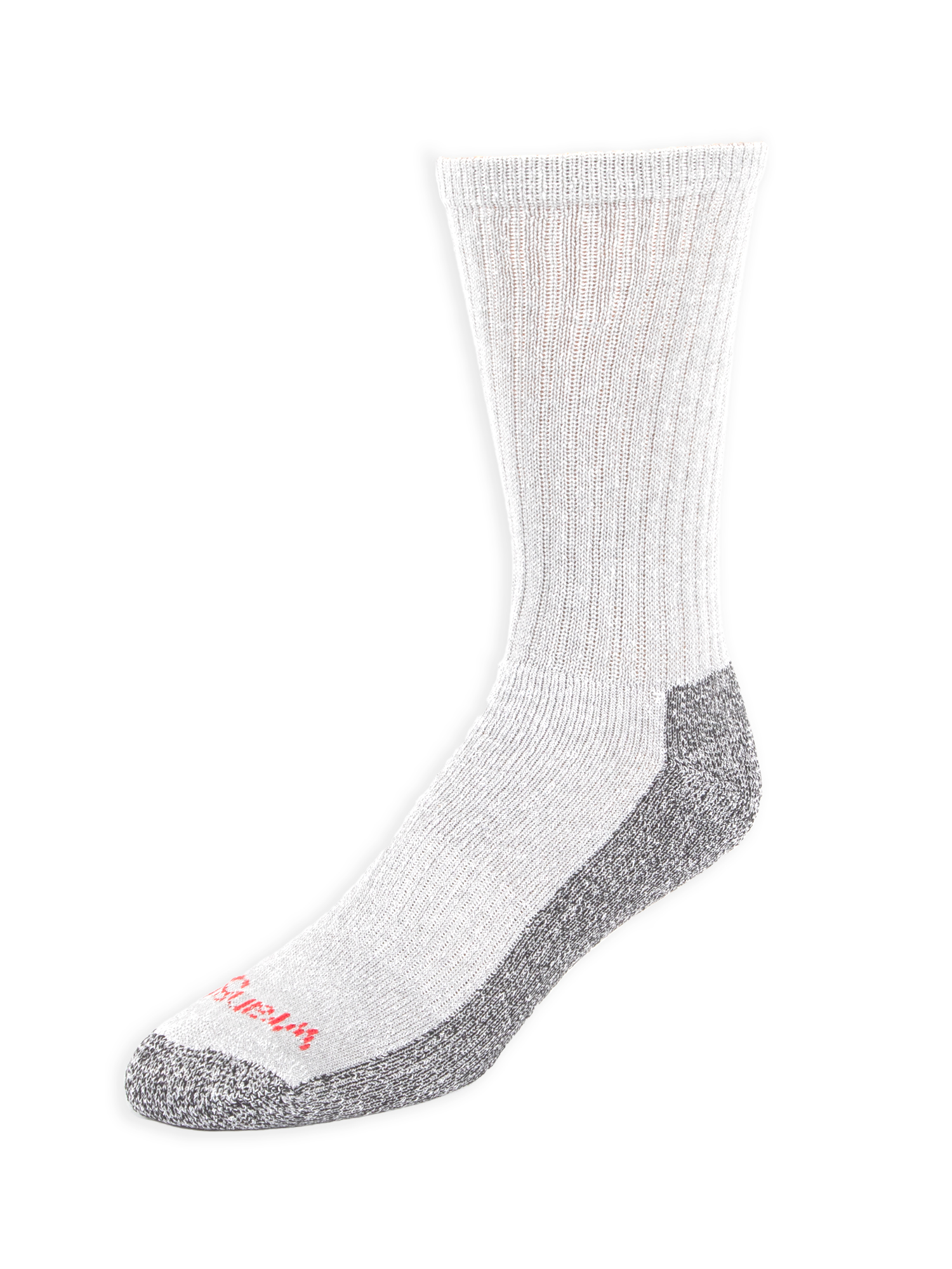 Wrangler Men's Cushion Crew Work Socks, 6-Pack, White photo 2