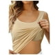 thumbnail image 1 of Camiseta interior con sujetador incorporado para mujer - Tirantes finos ajustables, color liso - Mezcla de algodón, tallas S-L, 1 of 6