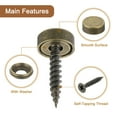 thumbnail image 4 of Uxcell 8Pcs Brass Decorative Screws with Caps, 12 mm Mirror Screws Self-Tapping Screws for Furniture Fixing, 4 of 5