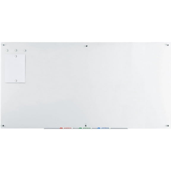 Audio-Visual Direct Magnetic Ultra White Glass Dry-Erase Board Set - 6' x 4' - Includes Magnets, Hardware & Marker Tray