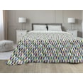 thumbnail image 1 of Mosaic Down Alternative Comforter, Creative Modern Colorful Cubic and Triangular Shapes, Microfiber Quilt for All Season, 5 Sizes, Salmon Fern Green, by Ambesonne, 1 of 3
