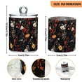 thumbnail image 5 of Yayeee 2 Pack Qtip Holder Bathroom Cotton Swab Canister with Lid Clear Dispenser Set, Black Floral Pattern, 5 of 6