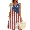 thumbnail image 2 of WTOBBY Women's Summer Dresses Loose V Neck Sleeveless Sundresses with Pockets, Casual and Practical for Daily Wear and Travel,Navy 3XL, 2 of 5