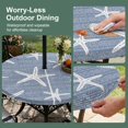 thumbnail image 5 of Round Outdoor Tablecloth with Umbrella Hole and Zipper, Blue Starfish Coastal Tablecloth with Elastic Waterproof, Summer Beach Nautical Sea Ocean Patio Table Covers for 55" - 60" Picnic Pool Tables, 5 of 9