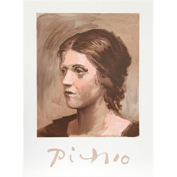 Pablo Picasso 14534 Olga Picasso- Lithograph on Paper 29 In. x 22 In. - Brown- White