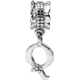 thumbnail image 2 of 925 Sterling Silver Charm For Bracelet Letter Q Dangle Bead Alphabet, 2 of 7
