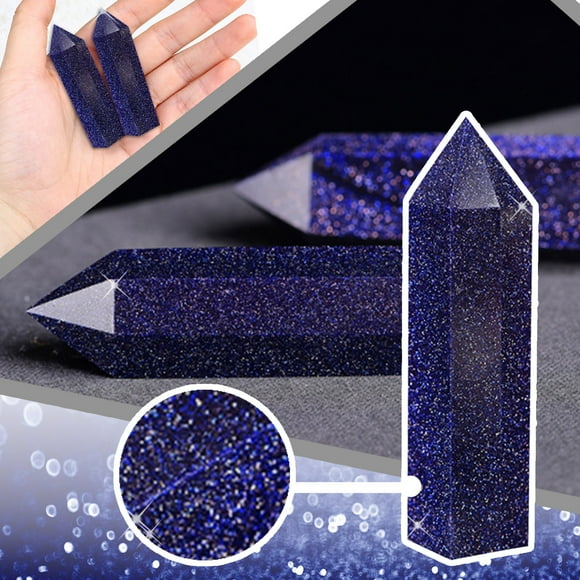 Veeogra Clearance,stoneCrystals,Hexagonal Fluorite Crystal Bar Quartz Blue Synthetic Crystal Home Decordesk decor,Blue