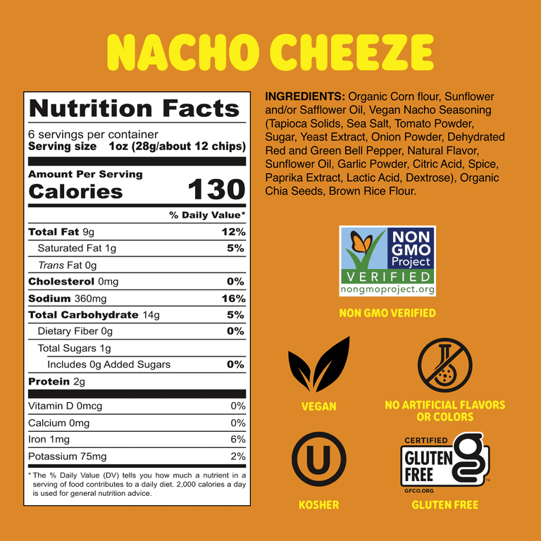 9 pack) Good Eat'n Nacho Cheeze Tortilla Chips, Non-GMO Corn Snack