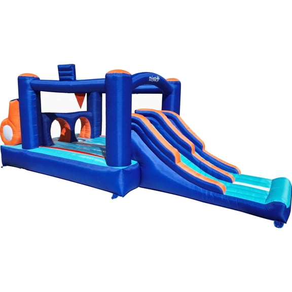 Hapcap Inflatable Obstacle Course Bounce House with Slide for Kids Backyard Outdoor Play