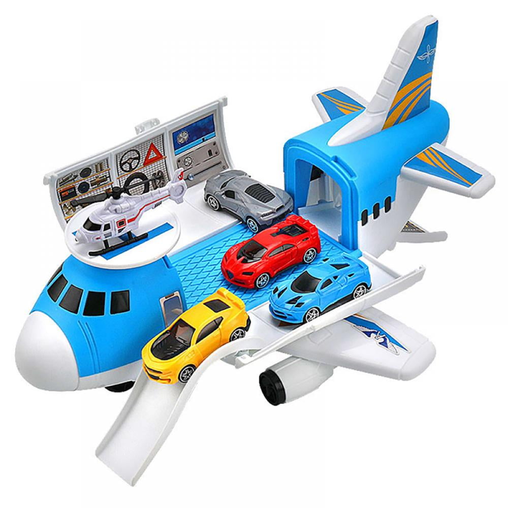 Educational Vehicle Airplane Car Set for 3 4 5 Years Old Boys and Girls FiGoal Airplane Toys Set Transport Cargo Airplane Car Toy Play Set 