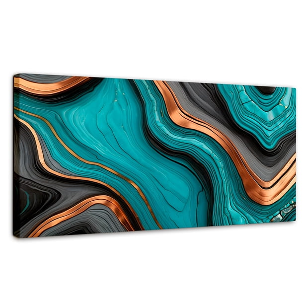 Cuadro Decorativo Canvas Abstracto Paisaje Turquesa 120x60 Canvas Revolution