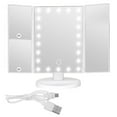 thumbnail image 3 of Makeup Mirror with Lights, Lighted Makeup Mirror with 22Pcs LED Lights, 2X 3X Magnifying Makeup Mirror, Dual Power Supply Light Up Vanity Mirror, 3 of 8