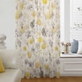 thumbnail image 6 of Yellow Grey Botanical Sheer Curtains 45 Inches Long, Spring Floral Watercolor Rustic Light Filering Curtains, Breathable Simi Curtain Privacy Drapes for Kitchen Bathroom Small Window Treatment, 6 of 9