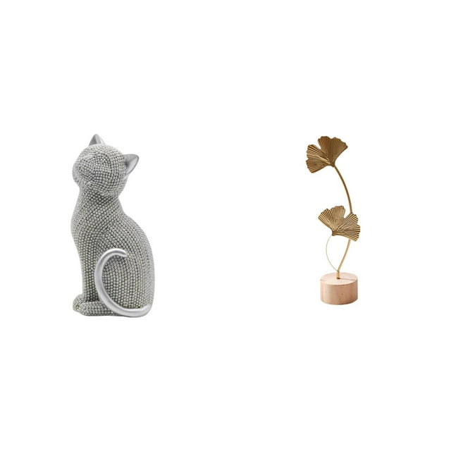 Figura de escritorio,Estatua de gato,linda estantería,escritorio,decoración del hogar,Escultura de hojas,Estatua de hoja de metal Escultura de hoja Decoración del hogar,Figura de hoja