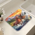 thumbnail image 7 of Ryvnso Sunset Running Horses Dish Drying Mat for Kitchen Countertop 16x18 Small Dish Pad Drainer Rack Dish Sink Mats, 7 of 7