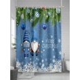 thumbnail image 5 of Fsddascl Blue Teal Gnomes Christmas Shower Curtain Set - Long 72" x 84" Washable Bathtub Curtain with 12 Hooks, Xmas Balls Snowflake Waterproof Fabric Stall Shower Curtains for Bathroom/Bathtub, 5 of 6