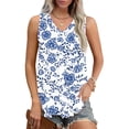 thumbnail image 7 of GaThRRgYP Women's Sleeveless Cut-Out Top,2025 Women's Spring and Summer New Tank Neck Print Casual Fashion Top Purple M, 7 of 7