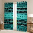 thumbnail image 2 of Erosebridal Bohemian Aztec Curtains Pack of 2 (42x84 Each), Teal Black Aesthetic Curtains Blackout, 2 of 6