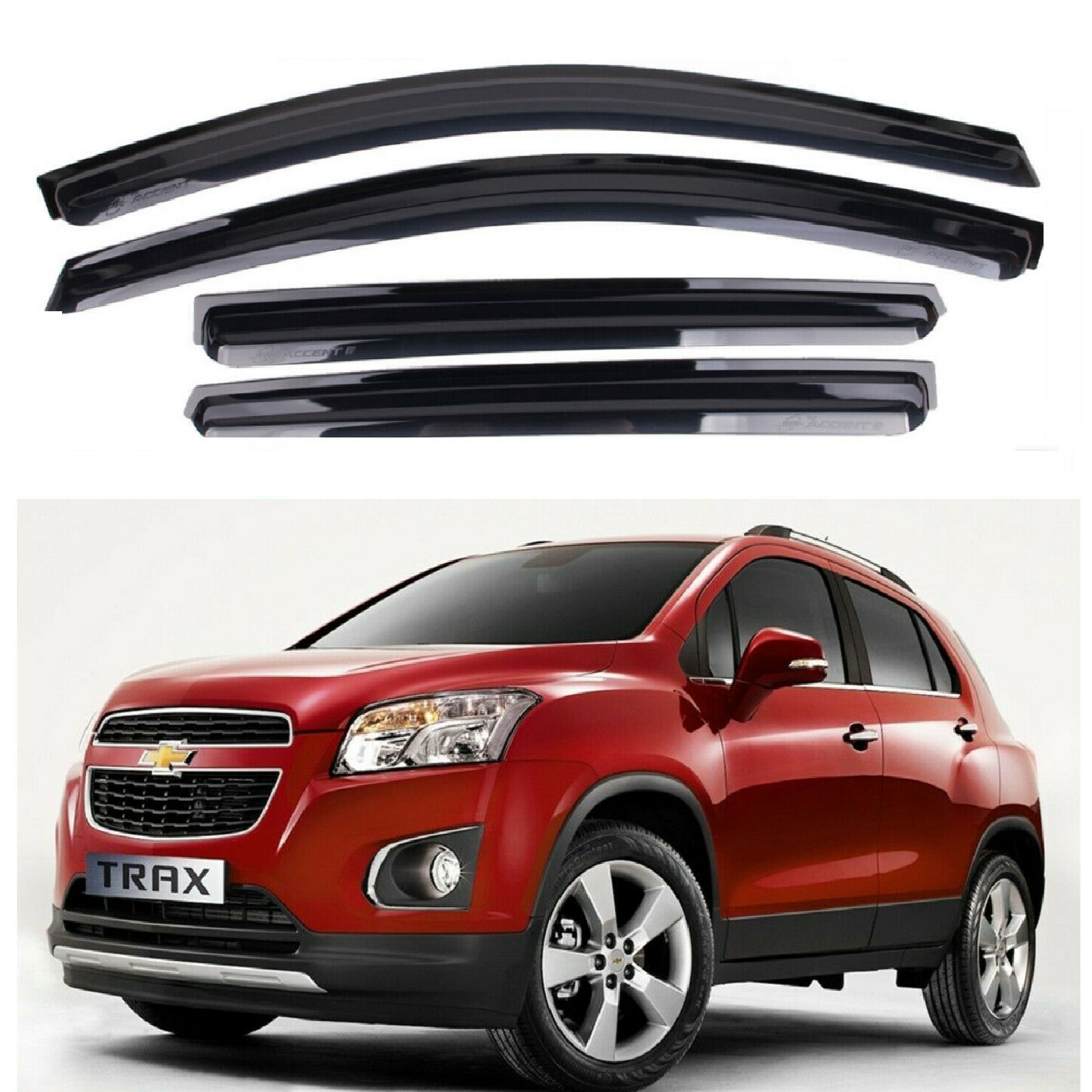 4PCS Smoke Black Window Visors Sun Rain Vent Guards for 20132018