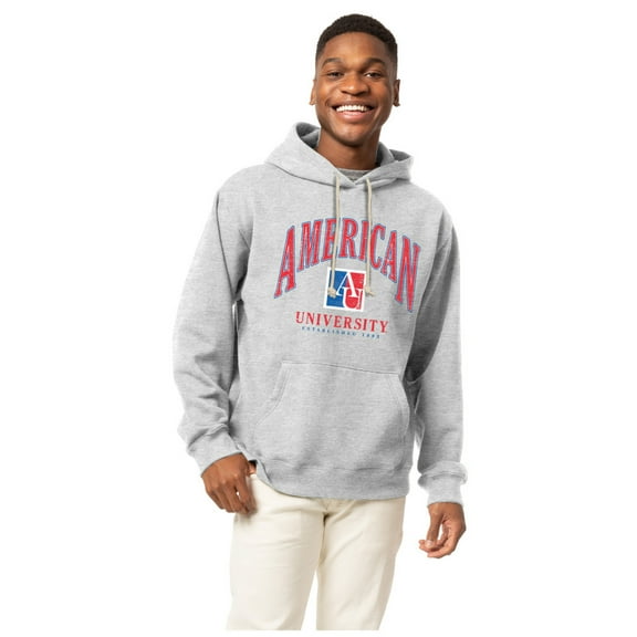 Men's-League Collegiate Wear  Heather Gray American University Eagles Essentials 2.0 Fleece Pullover Hoodie