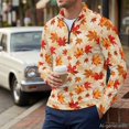 thumbnail image 6 of Aplkyhs Fall Maple Leaves Golf Shirts for Men Long Sleeve Golf Cloth Soft and Comfortable Lightweight Fit Plain Machine Washable for Daily Wear, 6 of 7