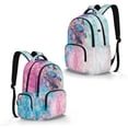 thumbnail image 2 of DISNIMO Sea Turtle Printed Girls Backpack Butterfly Flower Print School Backpack for Kids Teens Girls Lightweight 17 Inch Bookbag with Padded Strap for Primary Middle Students, Back to School Gifts, 2 of 7