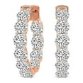 thumbnail image 6 of Lab Grown 2 Carat Round Shape Sirena Hoop Earrings | IGI Certified 14K Rose Gold Prong Setting | FG-VS Quality | Friendly Diamonds, 6 of 6