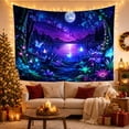 thumbnail image 3 of Fantasy Forest Moon Over Bioluminescent Lake Mystical Celestial for Nature Lovers, Fantasy Forest Decor Housewarming Gift Tapestry Wall Hanging for Bedroom, Living Room and Dorm, 3 of 7