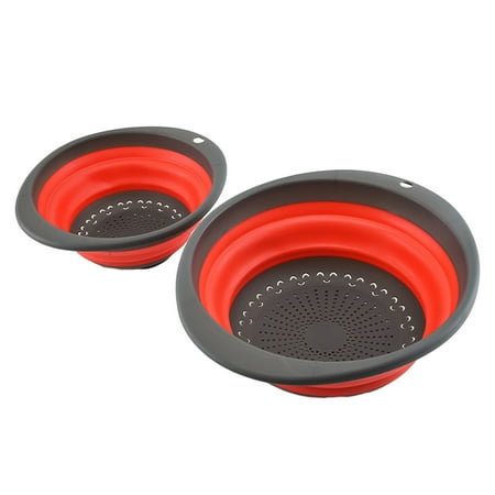 

Folding Drain Basket | Silicone Collapsible Colander Basket | Vegetables Fruit Washing Basket Drain Tool Kitchen and Home Drain Basket