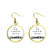 thumbnail image 1 of Ser o no ser Hamlet de Shakespeare Ear Dangle Golden Drop Earring Jewelry Mujer Unbranded M, 1 of 3