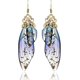 thumbnail image 1 of UBIUO - Pendientes colgantes con alas de mariposa y cristales chapados en oro para mujeres y niñas, joyería de boda, 1 of 5