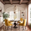 thumbnail image 6 of JESTOP Fabric Vintage Upholstered Dinging Chairs Set of 2, Farmhouse Solid Wood Kitchen Dining Room Chairs with Nailheads Legs, 6 of 8