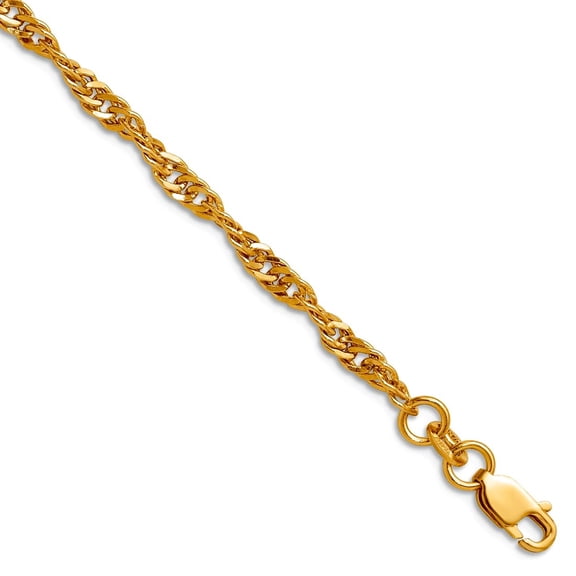 1/20 14k Gold Filled 3.20mm Singapore With Lobster Clasp Chain Necklace 20 Inch Chain Necklace for Women and Men